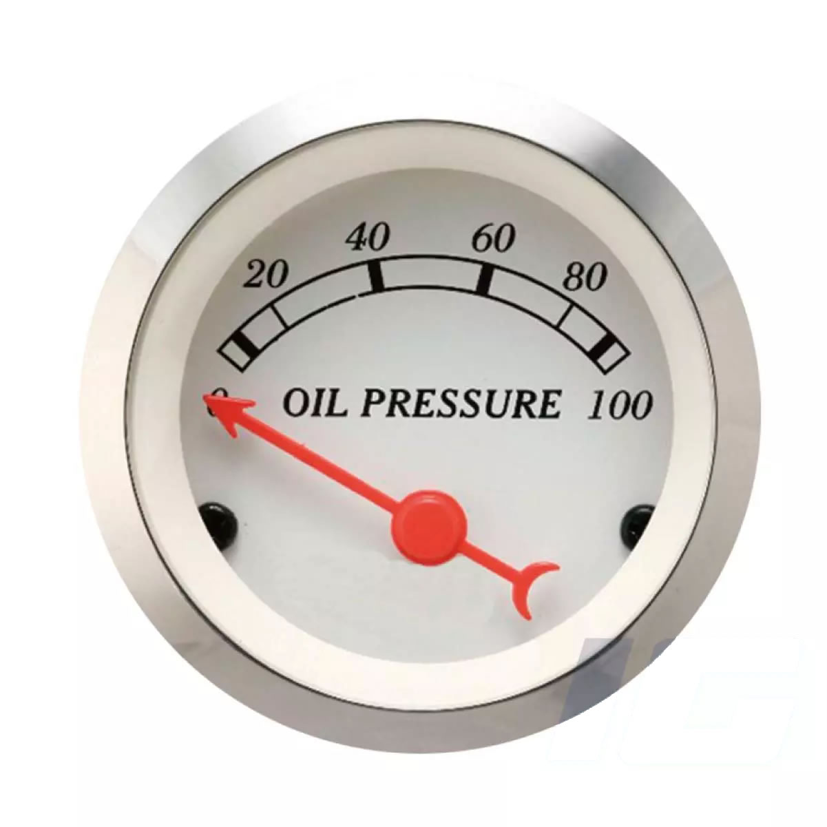 White Face Red Needle - Oil Pressure Gauge With Sensor For Vintage Car